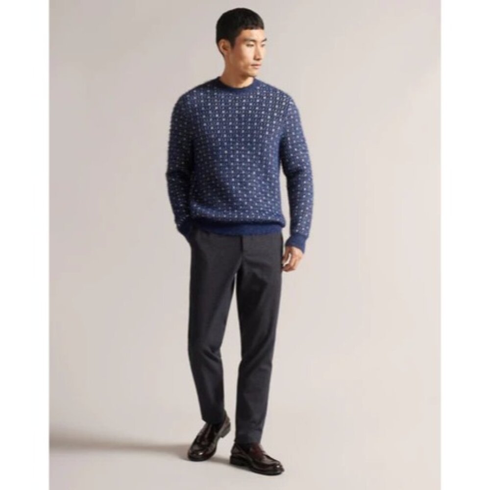 Ted Baker Hallion Mens Fuzzy Geo Crewneck Pullover Sweater M View 4